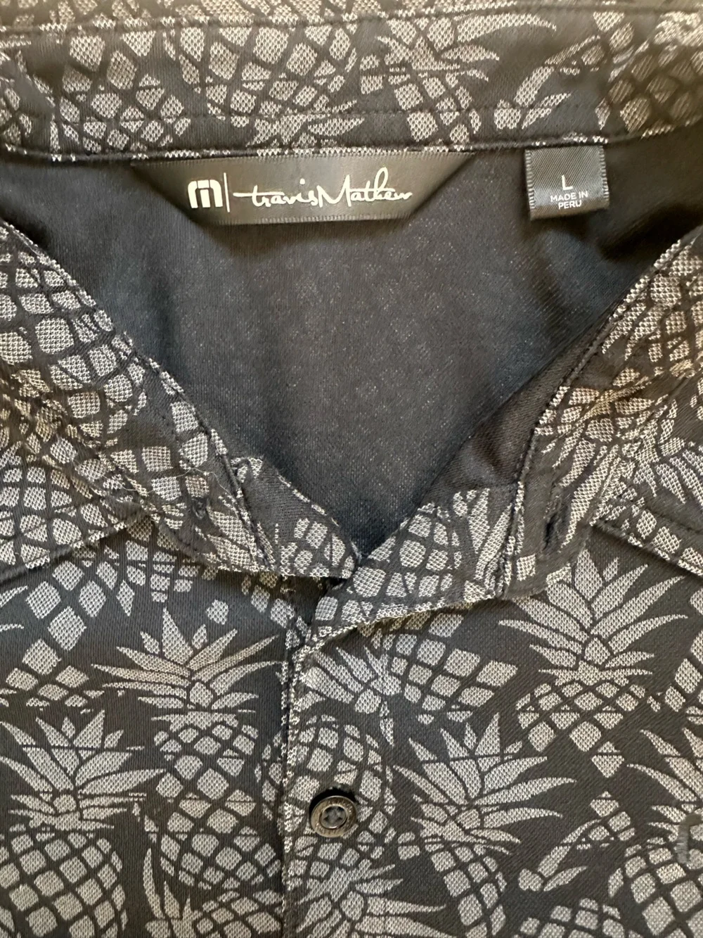 Travis Mathew Men's Pineapple-Print Polo Shirt - Gray/Black